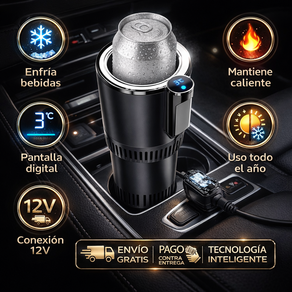 Porta Vasos Inteligente para Carro – Enfría y Calienta