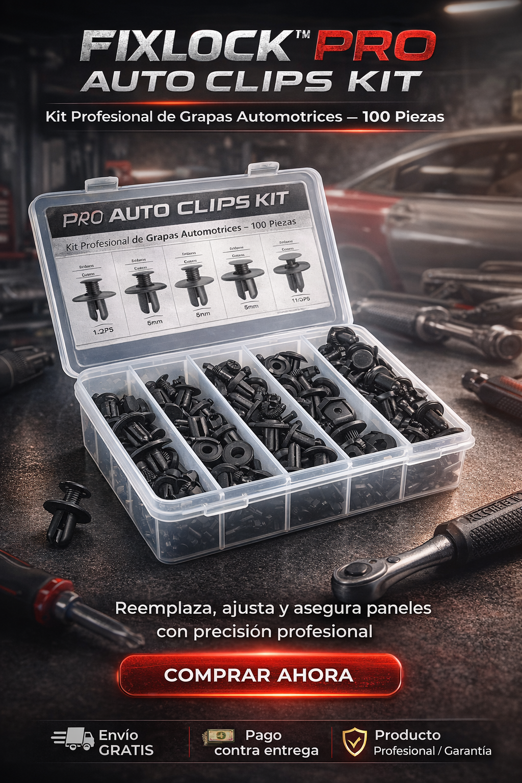 🔧 FIXLOCK™ PRO AUTO CLIPS KIT – 100 Piezas