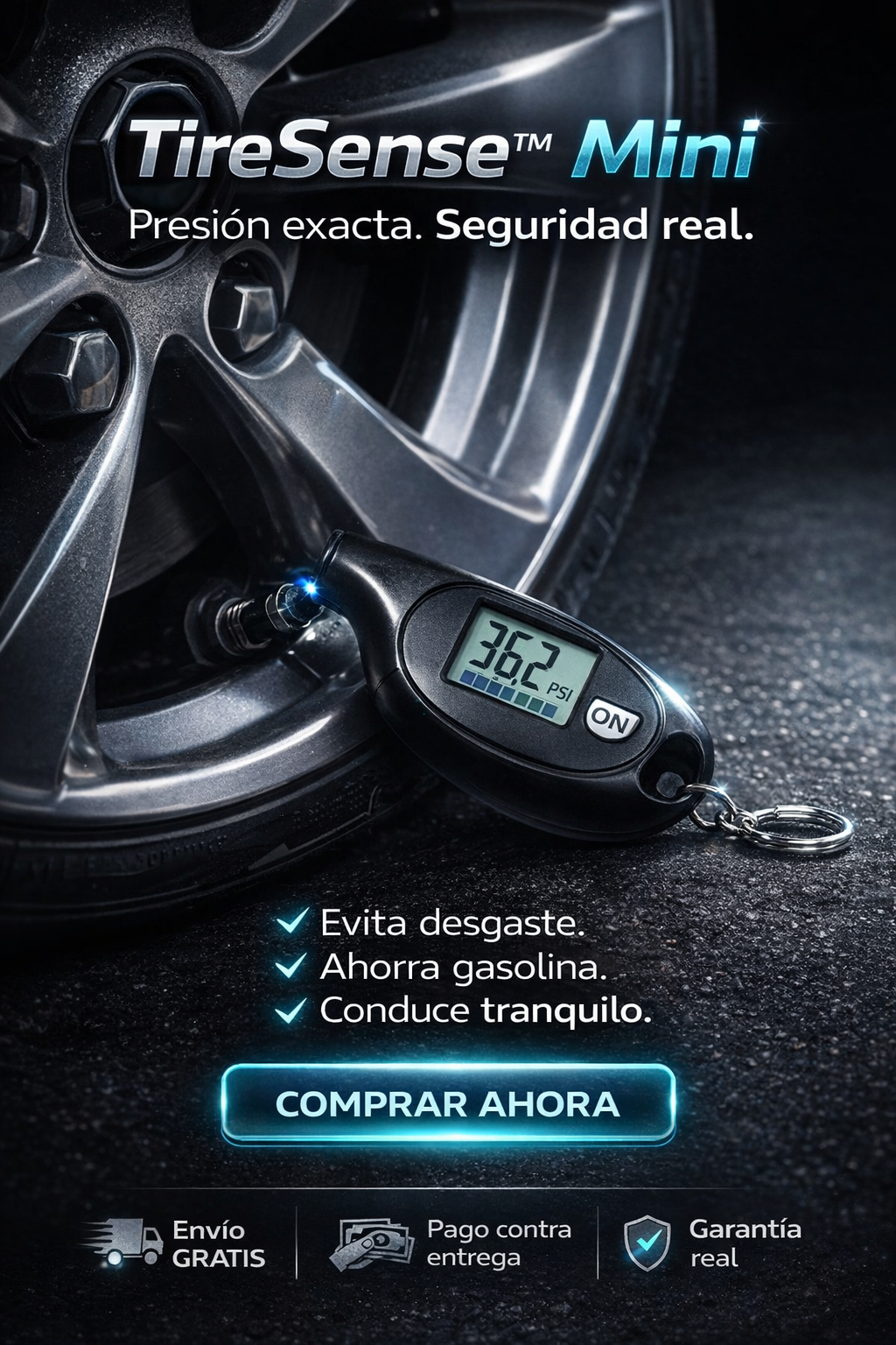 TireSense™ Mini – Medidor Digital de Presión de Llantas