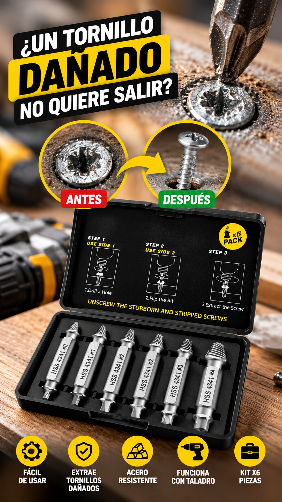 ScrewFix Pro - Extrae tornillos dañados sin complicaciones