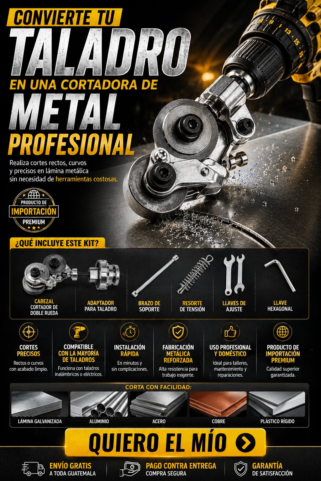 Cortador de metal- Convierte tu taladro en una cortadora de metal