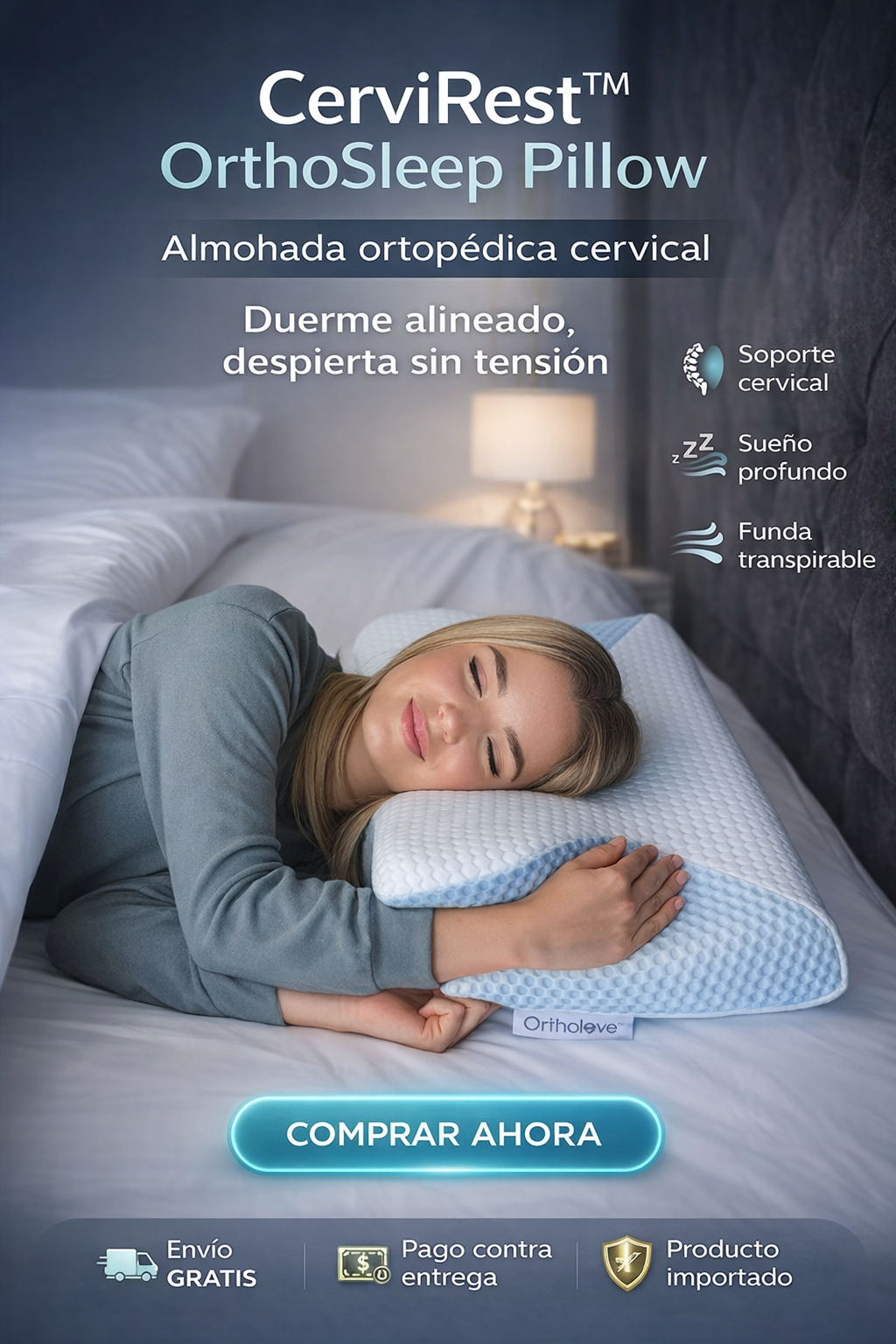 CerviRest™ OrthoSleep Pillow-Almohada ortopédica cervical”