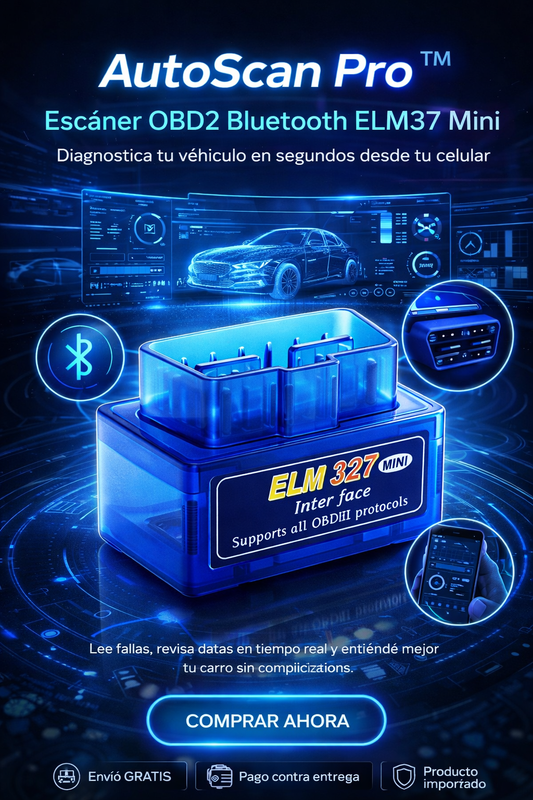 AutoScan Pro™ Escáner OBD2 Bluetooth ELM327 Mini Diagnostica tu vehículo