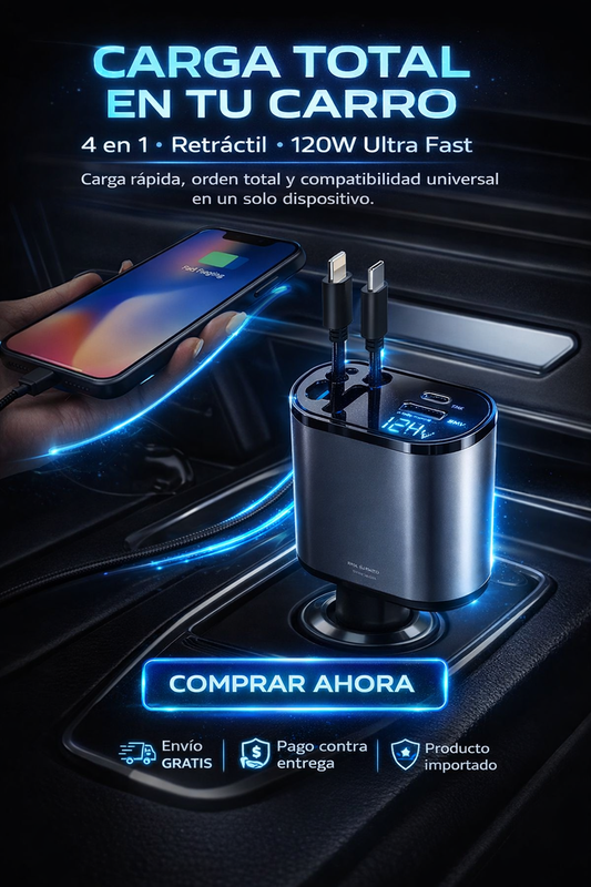 “CHARGER PRO™ 120W” “CARGA RÁPIDA MÚLTIPLE”