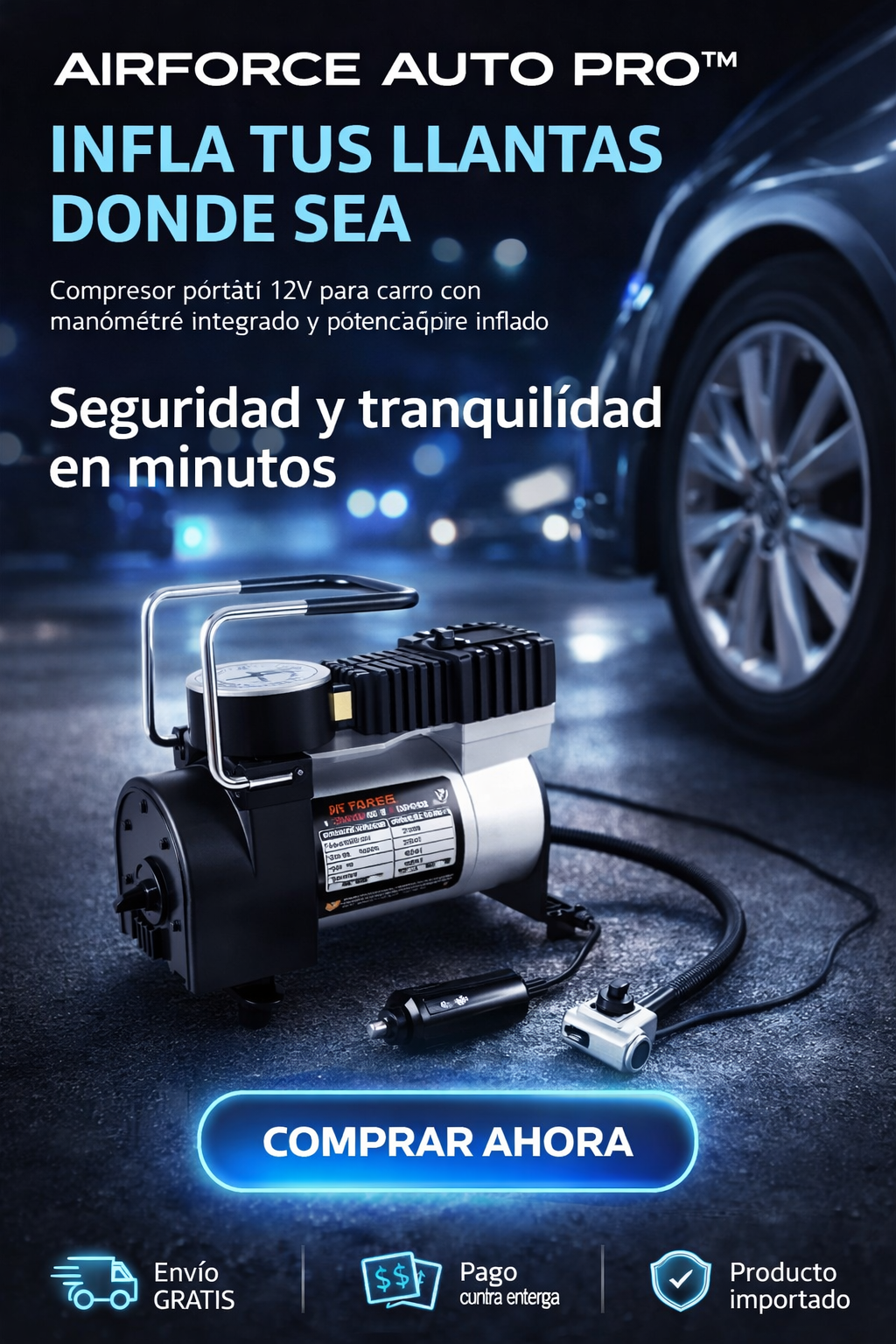 “AIRFORCE AUTO PRO™- COMPRESOR PORTATIL