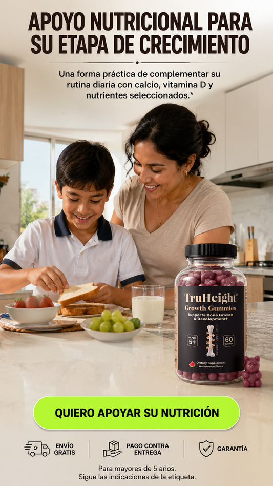 TruHeight® Growth Gummies-Apoyo  para el crecimiento de niños mayores de 5 años.