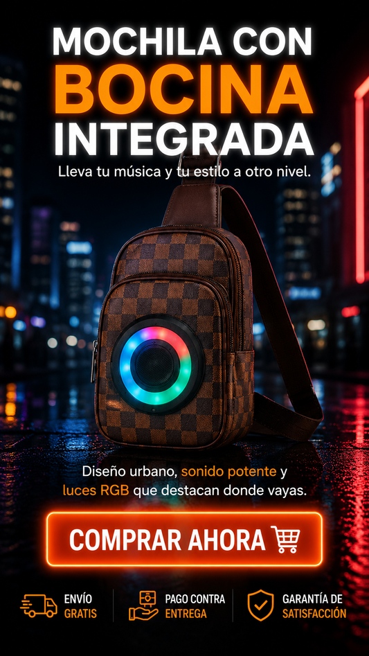 SoundPack™ RGB - Mochila con Bocina Bluetooth Integrada