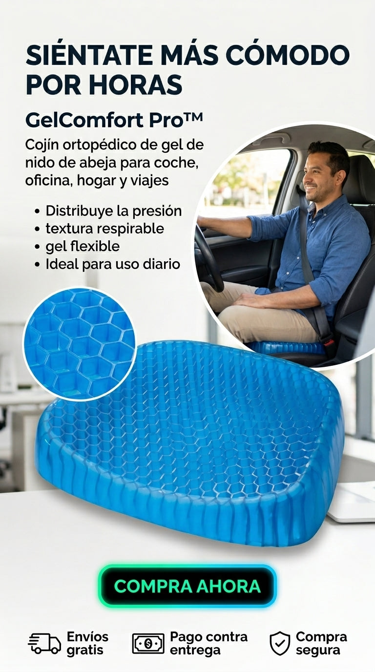GelComfort Pro™ – Cojín Ortopédico de Gel Tipo Panal