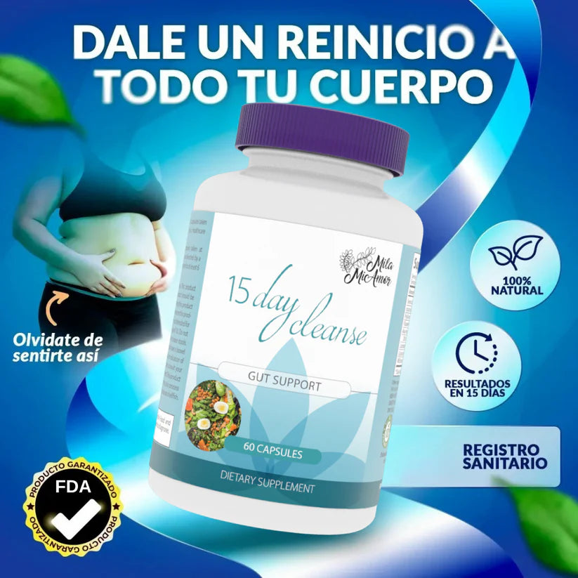 15 Day Cleanse-Desintoxica tu colon y dile adiós a la pesadez💧