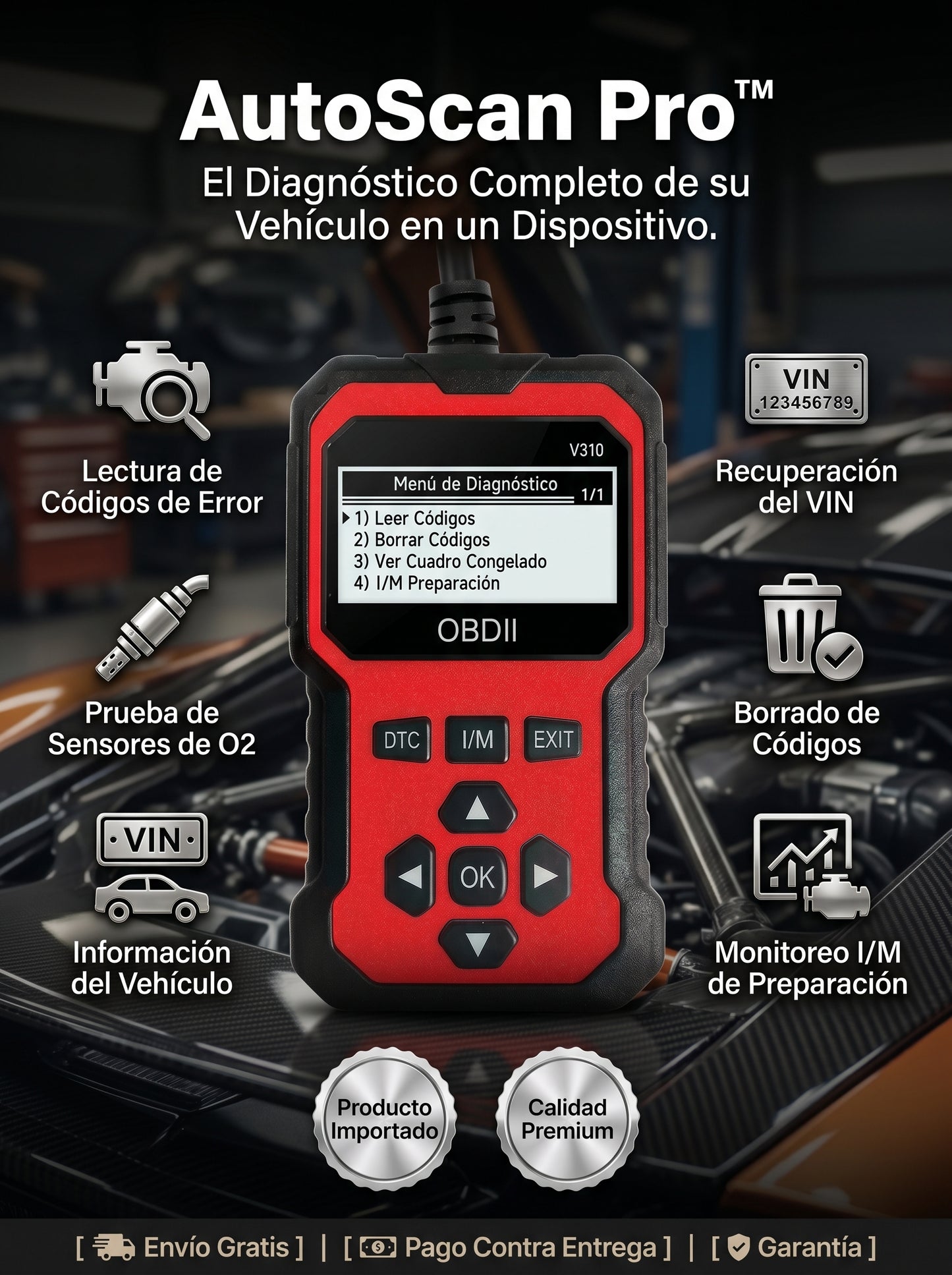 🔥 AutoScan Pro™ – Escáner Original OBD2 Multisistema