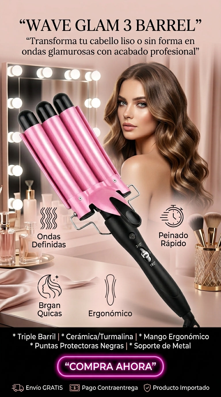 “WAVE GLAM 3 BARREL-ONDAS DE SALÓN EN CASA”
