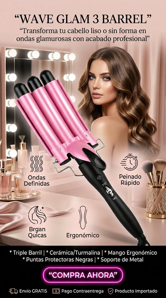“WAVE GLAM 3 BARREL-ONDAS DE SALÓN EN CASA”