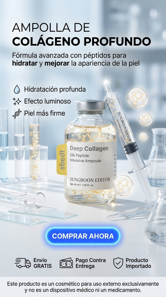 “DEEP COLLAGEN AMPOULE-“Hidratación profunda, piel más firme y efecto glow visible”