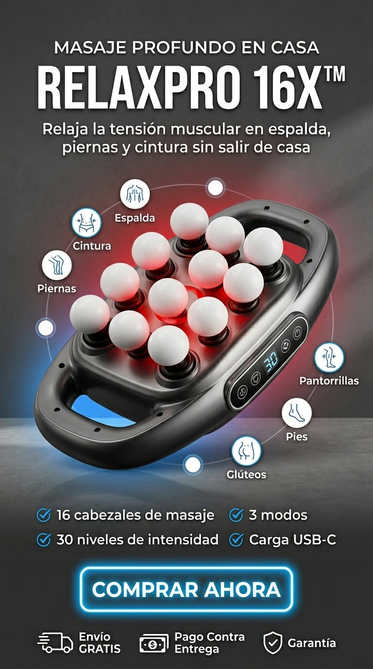 “RELAXPRO 16x-“Relaja tensión muscular en espalda, piernas y cintura sin salir de casa”